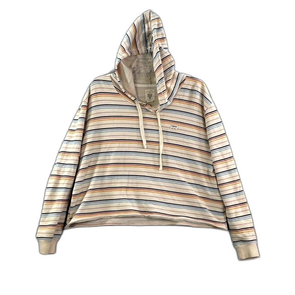 Billabong‎ Soul Babe Hoodie Womens Large Striped Drawstring Gorpcore Streetwear